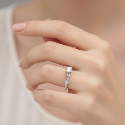 Vintage Verlobungsring Platin