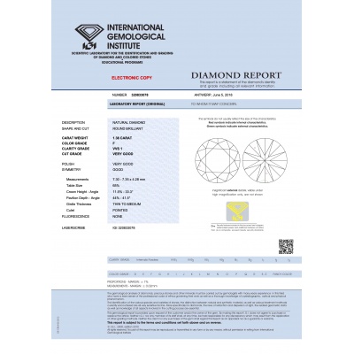 Natur Brillant 1,38ct F-VVS1
